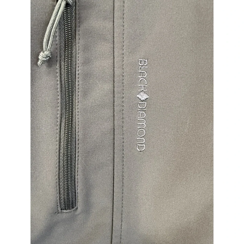 Black Diamond Vest Men's XXL Gray Softshell Fleece Lined Full Zip Outdoor Hiking